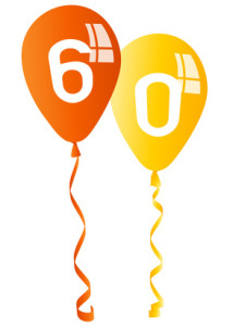 Luftballons zum 60